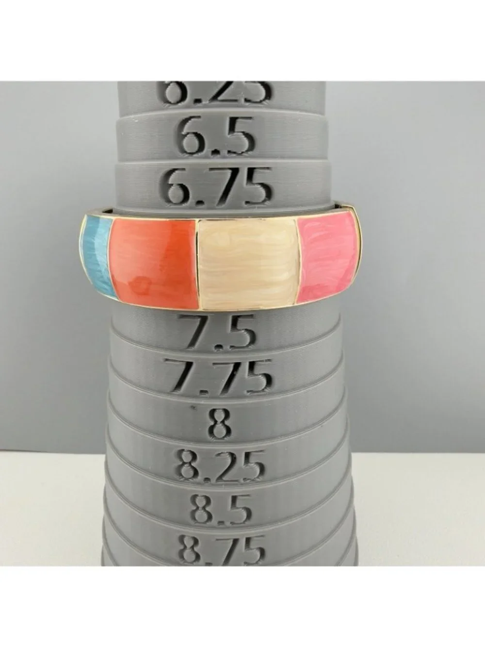 Vintage Enameled Hinged Clamper Bangle Bracelet Set Of 2 Colorful